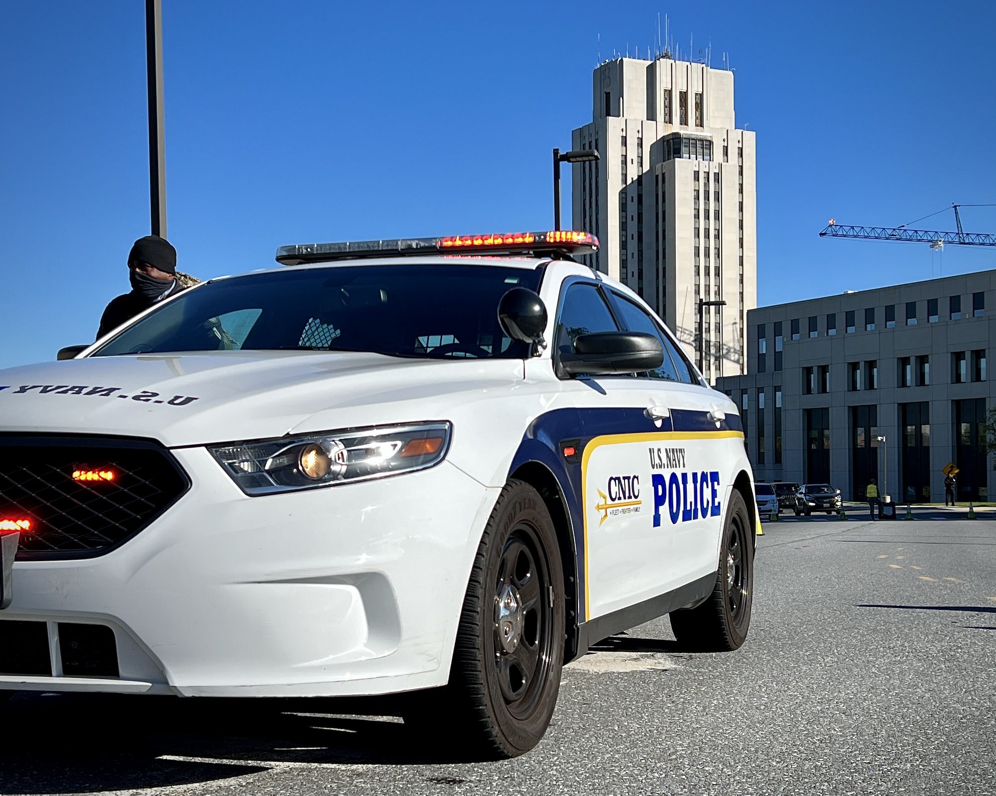 Police car in front of Walter Reed Bethesda Building 1 Police car in front of Walter Reed Bethesda Building 1
